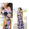 Summer Women's Elegant Casual Sleeveless Floral Printed Beach Dress Long Sundress