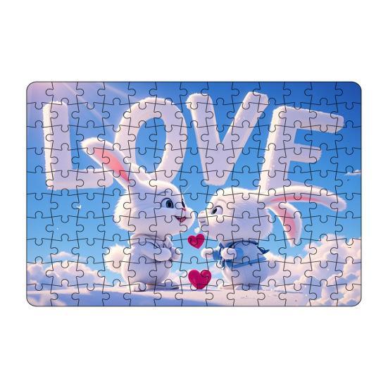 130ks/sada Pár Skládačka Králík Valentýn LÁSKA Zajíček logická hra Děti Dospělí Vzdělávací papírové puzzle Hračka Domácí dekorace
