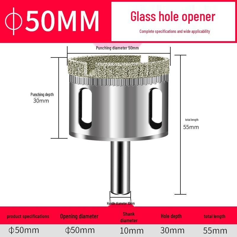 Emery Glass & Tile Drill Bit, 3-200mm Rotary Hole Saw for Marble
