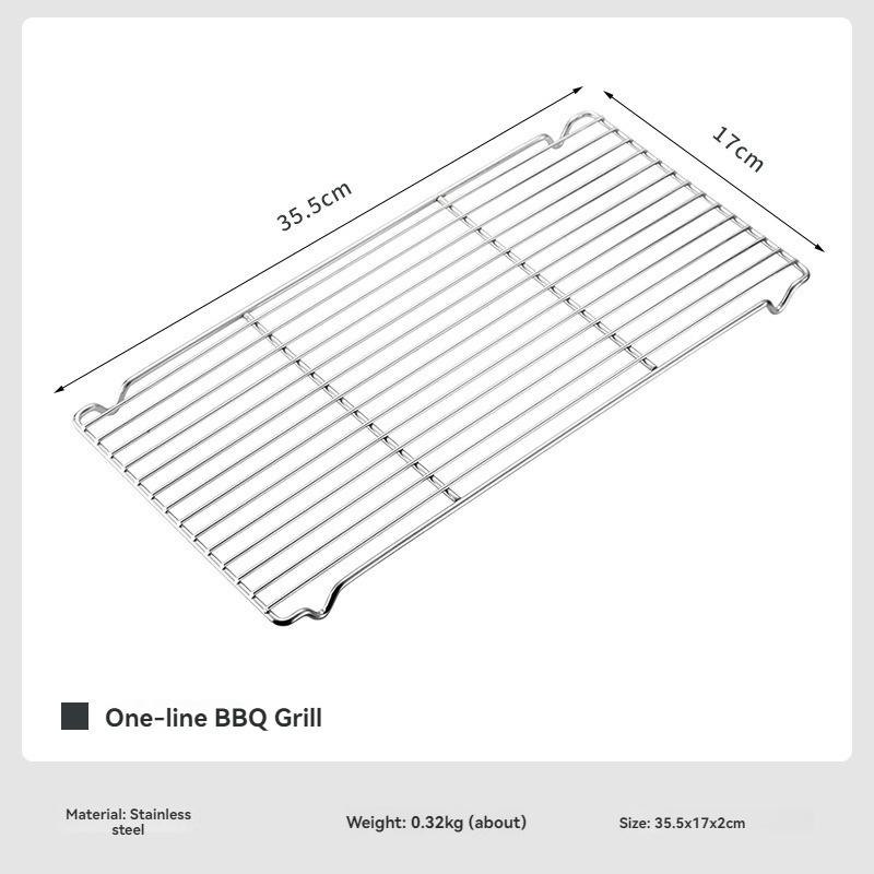 CAMPINGMOON BBQ Grill, Food-Grade 304 Stainless Steel BBQ Rack, Single-Line BBQ Grill Plate, Meat Grilling Rack, BBQ Grill Net