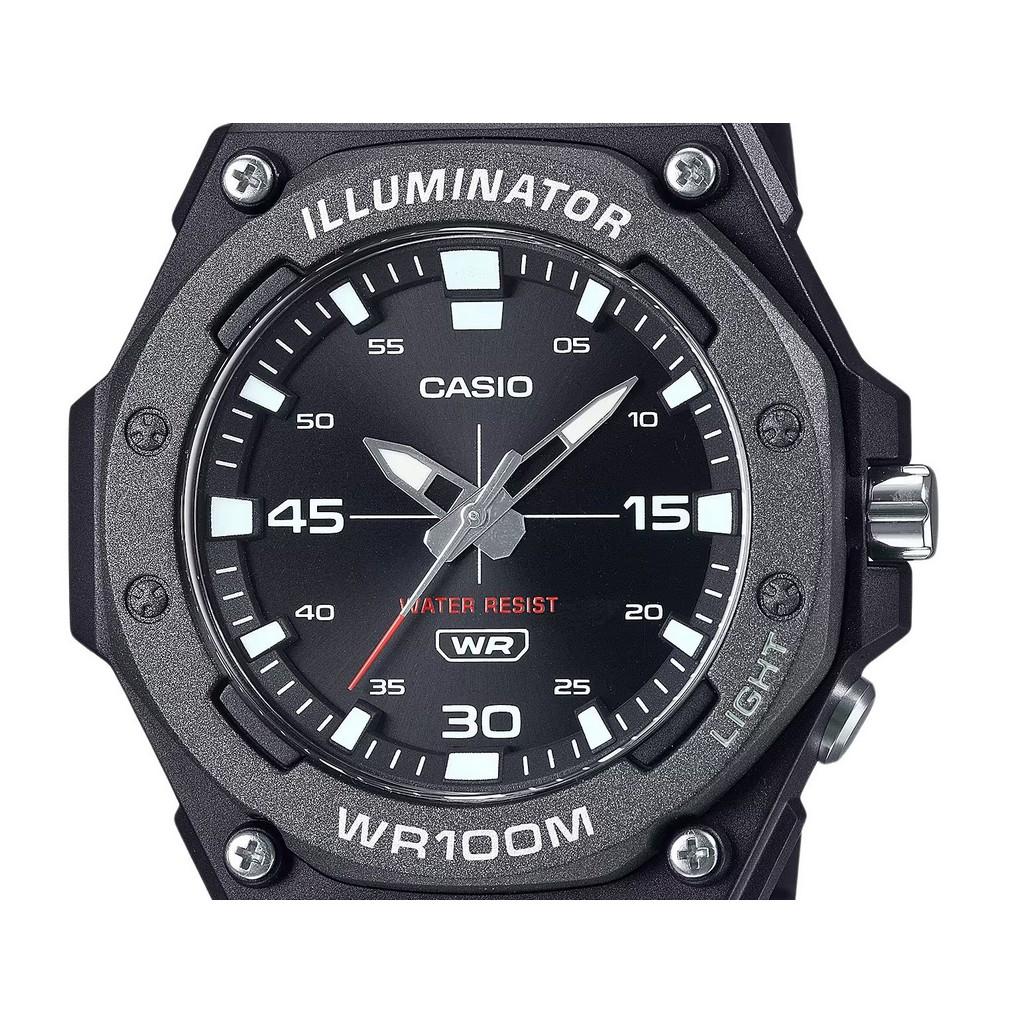 Casio Montre analogique standard pour homme avec bracelet en résine et cadran noir, quartz MW-620H-1AV, 100 m