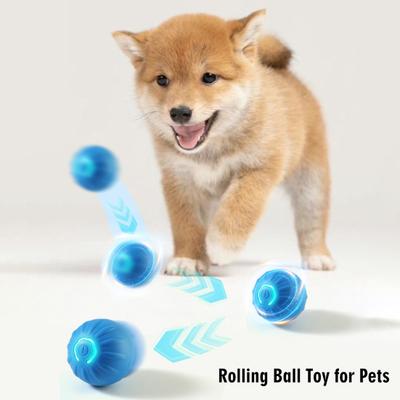 Yousheng 1Pc/2Pcs Interactive Rolling Pet Ball Toy USB Rechargeable Automatic Moving Ball Toy Electric Dog Toy with LED Light for Small/Medium/Large
