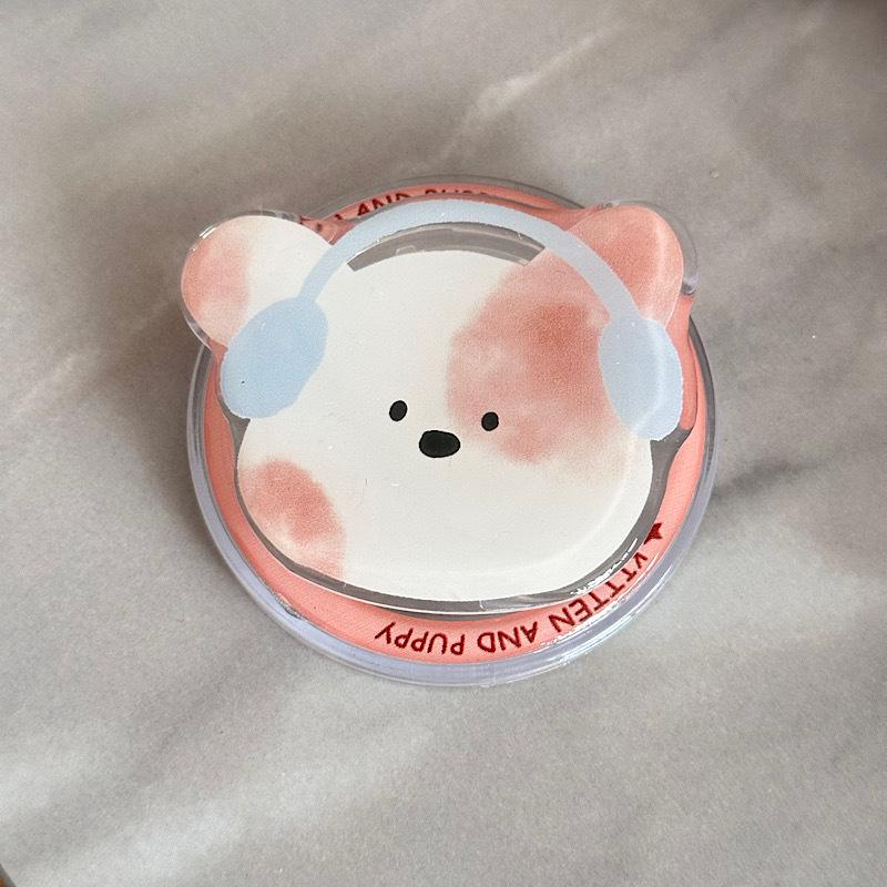 Versatile MagSafe Magnetic Phone Holder with Cute Cartoon Cat & Dog Design