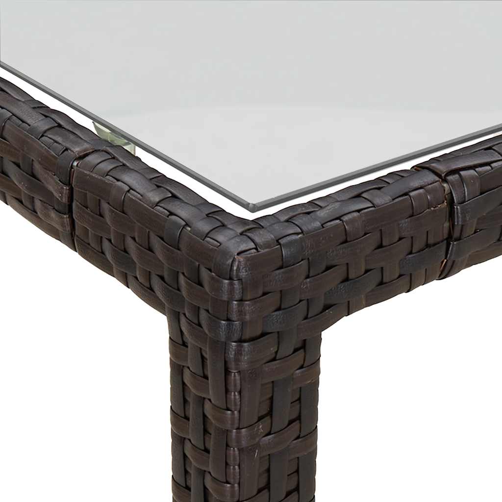 Vidaxl Stół Ogrodowy, Brązowy, 190X90X75 Cm, Szkło I Rattan Pe