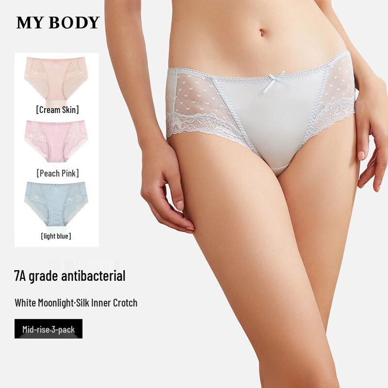 Mybody Women's Seamless Lace Briefs 3-Pack