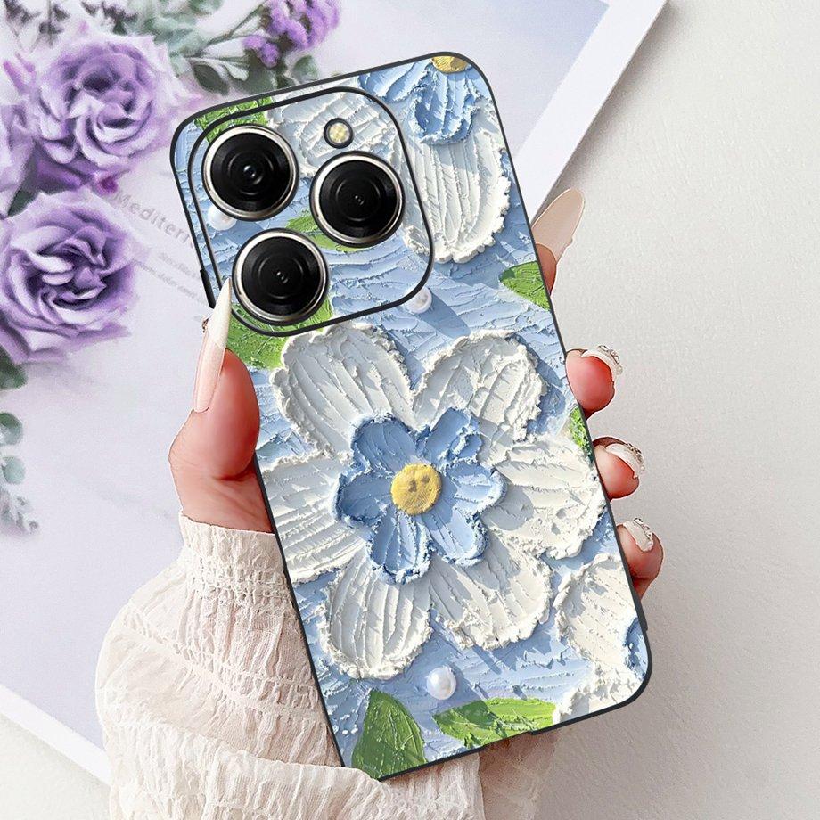 Luxury Matte Silicone Soft Case For Tecno Spark 20 20Pro 20 Pro+ 4G 5G Spark 20C KJ7 KJ6 KJ5 BG7 Capa Flower Loving Heart Cover