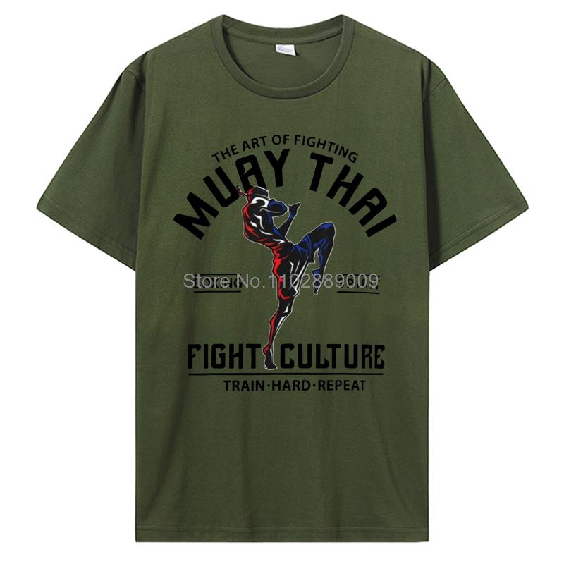 Summer Men Fashion Brand Cotton T Shirt Cool Muay Thai T-shirt Men Wai Kru Thailand Men Casual Tee TShirt Harajuku Tops