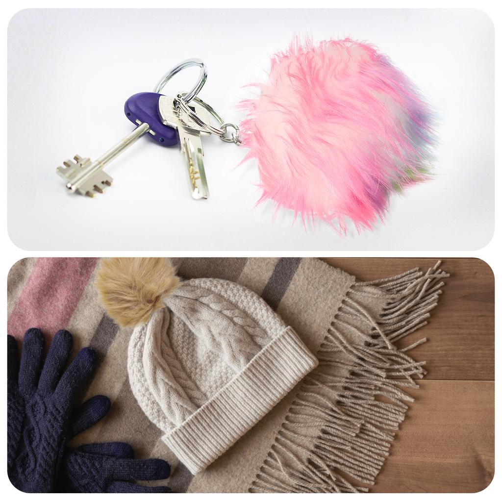 6/12pcs Faux Fur Pom Poms for Hats Fluffy Soft Fur Poms Balls for Keychain Knitting Hats DIY Scarves Gloves Bag Christmas