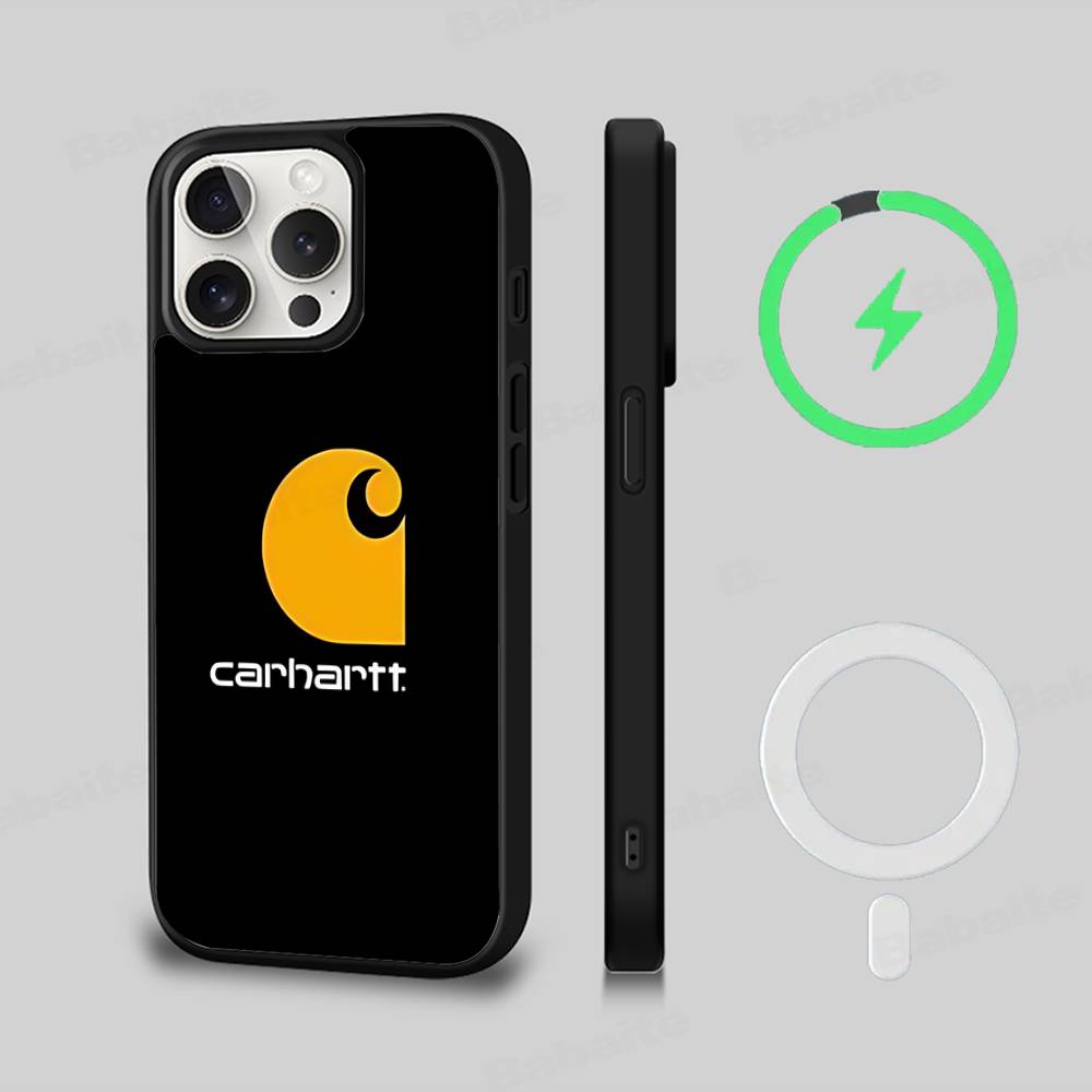

C-Carharttes ЛОГОТИП Магнитный чехол для телефона Magsafe для iPhone 17 16 15 14 13 12 11 Plus Pro Max PC+TPU Чехол iPhone 16 pro