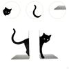 Katzen Buchstützen Deko Schwarz Skulptur Buchorganisator Tier Ornament Stütze für Wohnzimmer Schreibtisch