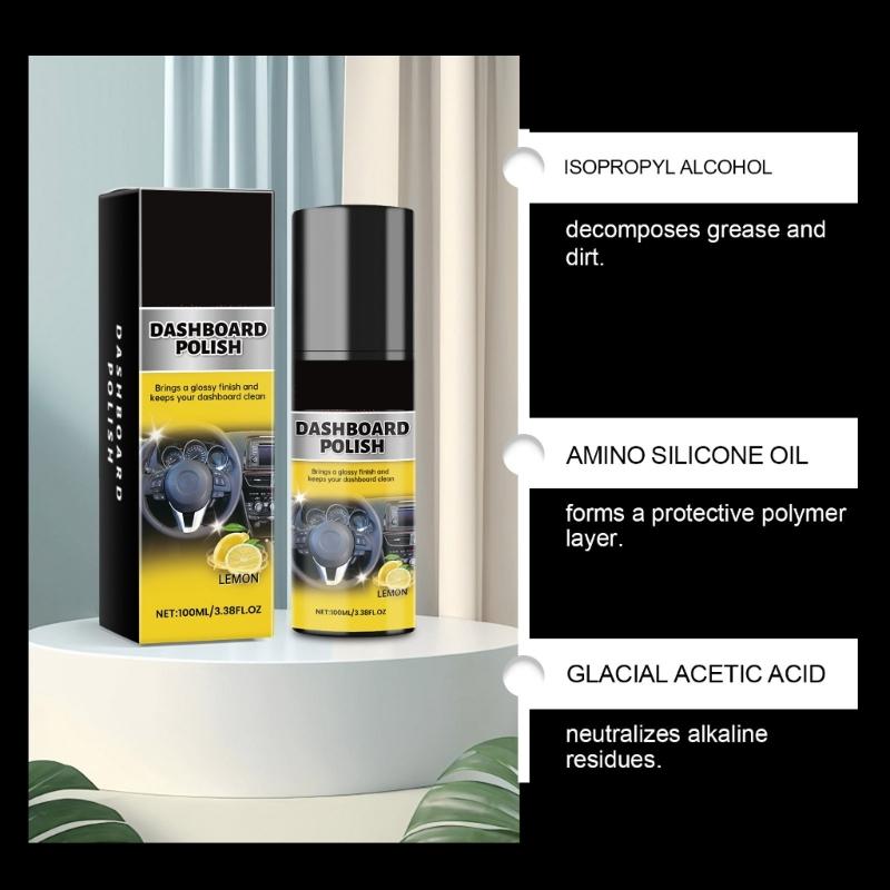 Dashboard Polishing Cleaner Car Interior Detailing Cleaner Multipurpose Car Cleaner 100ml Interior Polish Detailer