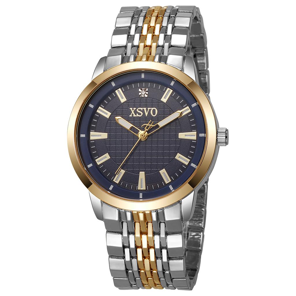 Business Style Men's New Round Large Dial Steel Strap Quartz Watch High-end Atmosphere Birthday Gift.