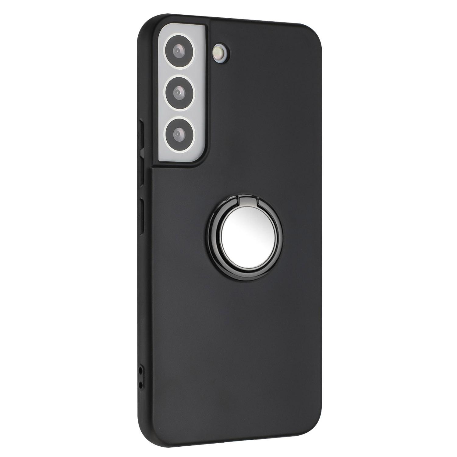 

Чехол-подставка с кольцом для Samsung Galaxy S22 5G Противоударный матовый ТПУ чехол для телефона Работает с магнитным автомобильным держателем Black