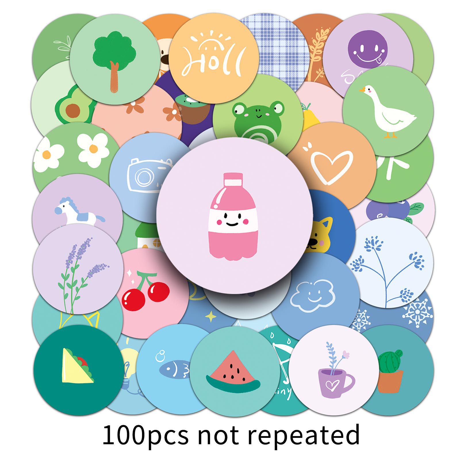 100 Hand-Painted Fresh Girly Waterproof Decorative Envelope & Journal Stickers