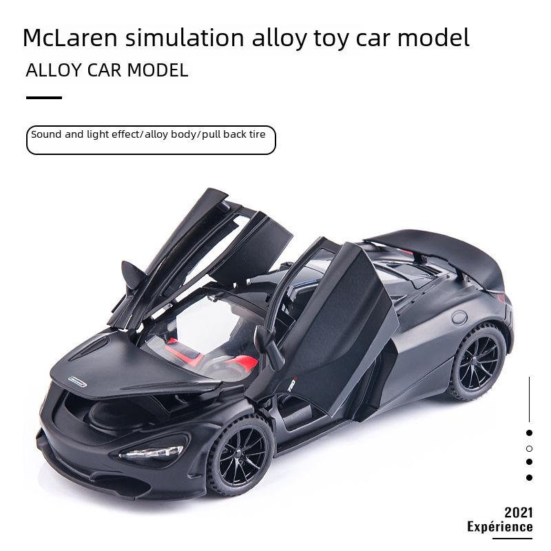 Boxed 1:32 McLaren 720S Alloy Toy Car with Pull Back, Sound, and Light Features