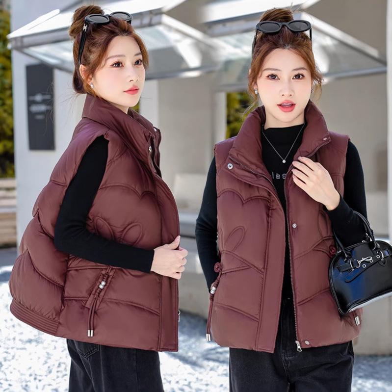 Cotton Vest Women's Year Korean Version Loose Autumn and Winter Vest New Versatile Vest Thickened Short Coat Down Cotton