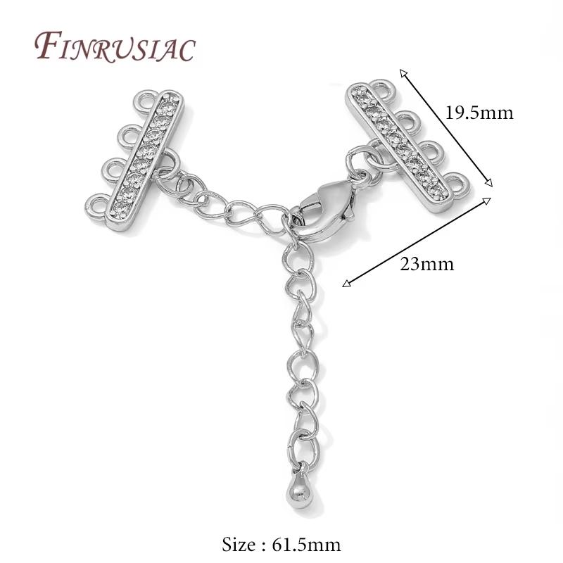 2 Sizes 18K Gold Plated Lobster Clasp with Extension Chain Connector For Jewelry Making,DIY Multi-row Pearl Necklace Accessories