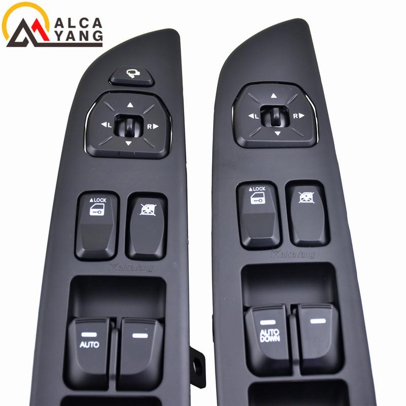 LED Blue for Hyundai ix35 2009-2015 glass lifter switch panel rearview mirror adjustment switch, electric rearview mirror switch