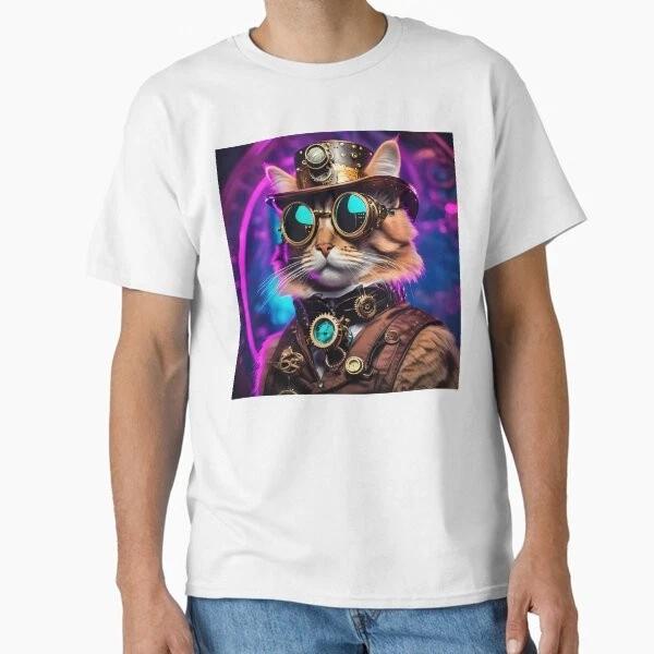 Steampunk Cats Has A Hat Classic Tshirt Made In Usaaus Tshirt S2xl S