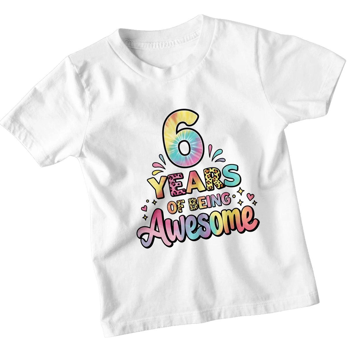 6th Birthday Kids T-Shirt Birthday Party Tee Girls Outfit Gift For Six Year Old 160