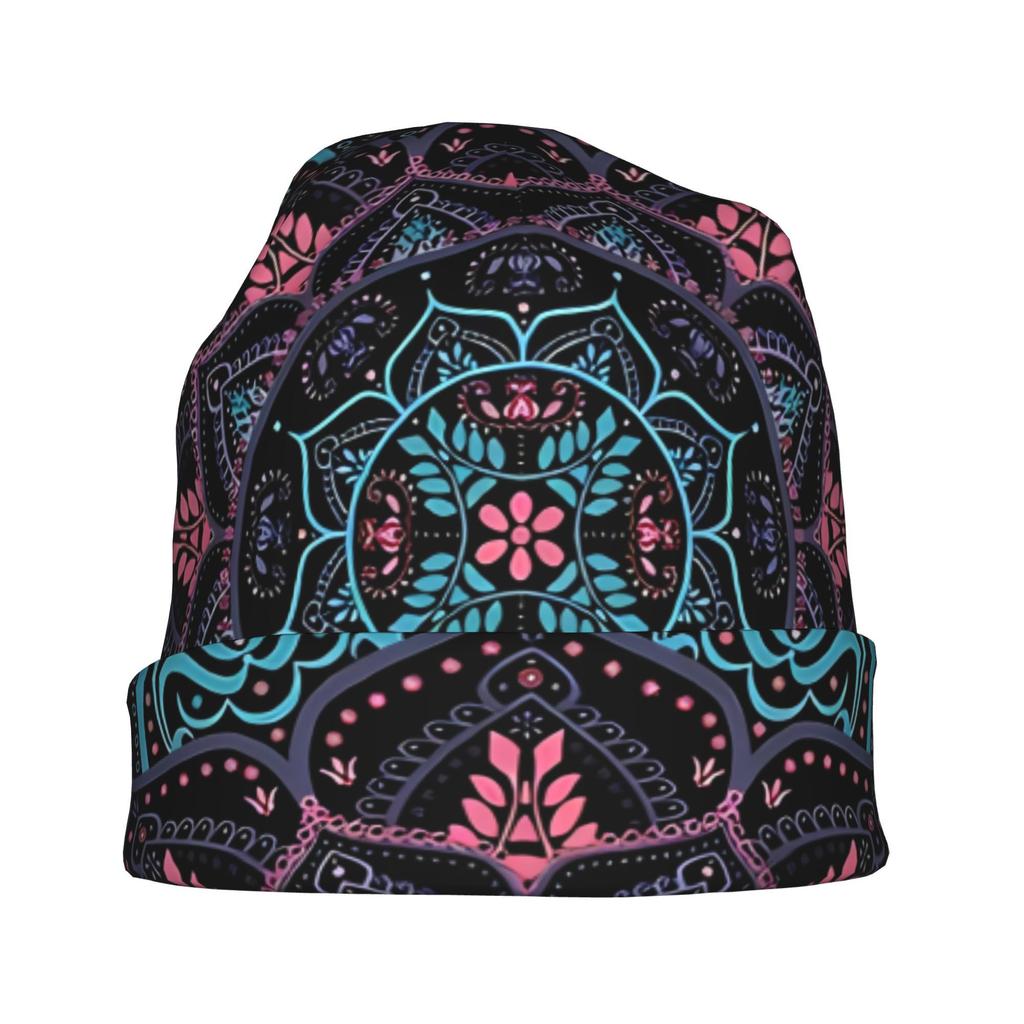ZLIENSZUS Mandala Yoga Meditation Hat for Adults - Knit with Mandala Patterns, Suitable for Yoga, Mindfulness, Casual Wear & Everyday Outfits, Stylish