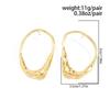 SHIXIN Vintage Metal Geometric Hollow Stud Earrings Women Exaggerated Gold Color Irregular Textured Piercing Ear Jewelry Gift