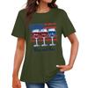 Women's Round Neck Casual Independence Day Printed Short Sleeve T-Shirt Top