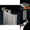 Elegant Portable 7oz Stainless Steel Flask With Embossed Design For Whiskey Lovers