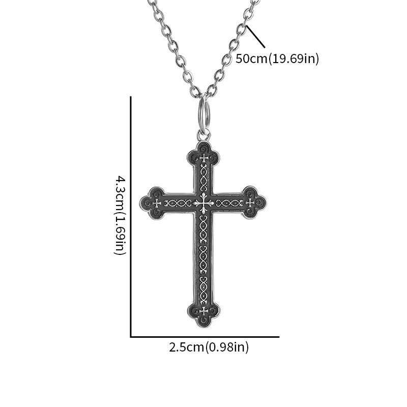 Geometric Retro Cross Necklace Electroplated Finish Unisex Accessory Fashion
