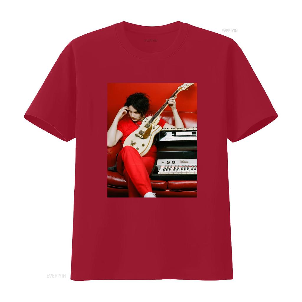 The White Stripes Jack Estética Ropa Retro Minimalista Camiseta Cumpleaños Música Rock para fans vintage Lavado Elástico hombre