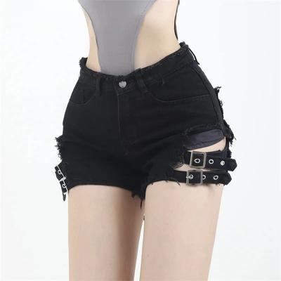 VIONA Summer Vintage Trend Hot Girls Harajuku High Waisted Irregular Denim Shorts Goth Rock Sexy Women Shorts Slimming Versatile