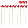 Christmas Disposable Bamboo Fruit Sticks Snowflake Christmas Tree Elk Santa Claus Fruit Sticks  Christmas Decorations