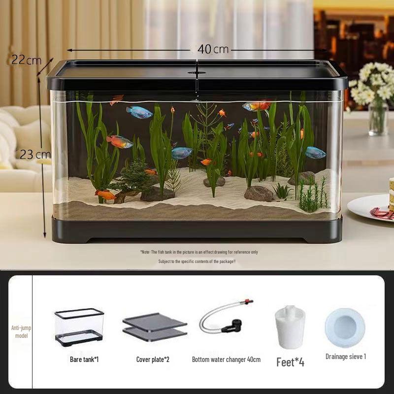 2025 Eco-Friendly Acrylic Fish & Turtle Tank with Drainage and Lid for Living Room