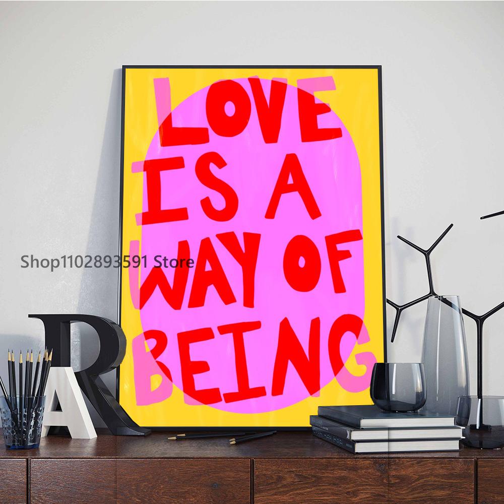 1pc Maximalist Sunshine More Amor Yellow Love Quote Poster Paper Print Home Bedroom Entrance Bar Cafe Art Painting Decoration