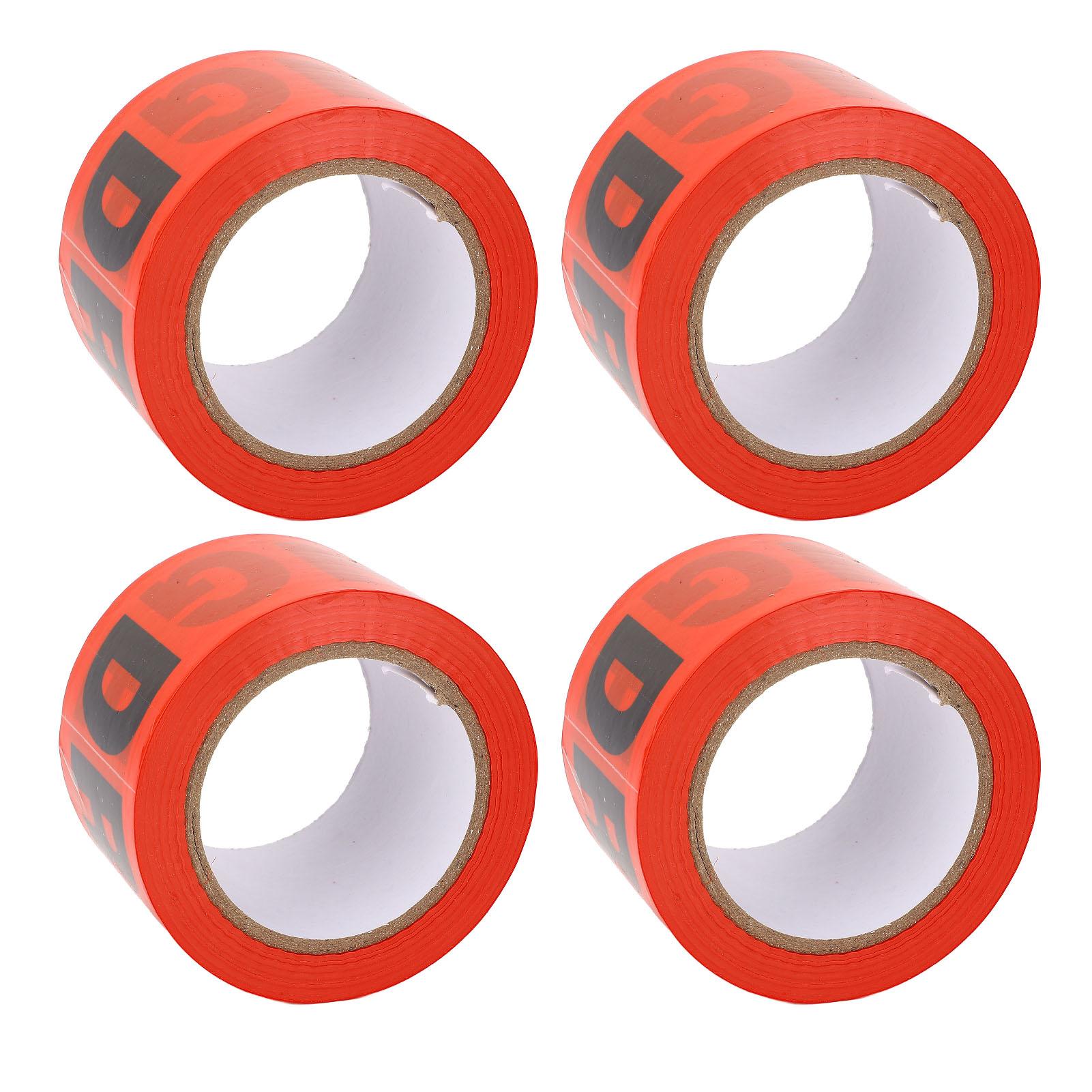 

4Pcs PE Warning Tape Non Adhesive High Visibility Colorfast Red Danger Tape for Construction Sites