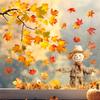 Harvest Pumpkin Turkey Window Clings Decorations Autumn Acorns Cornucopia Reusable Static Window Decals for Fall