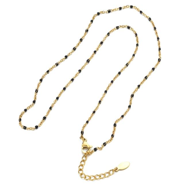 Boho Stainless Steel For Women Bracelets Cute Style Enamel Bracelets Jewelry Gold Tone Color Link Chain BraceletCute Wrist Bracelet