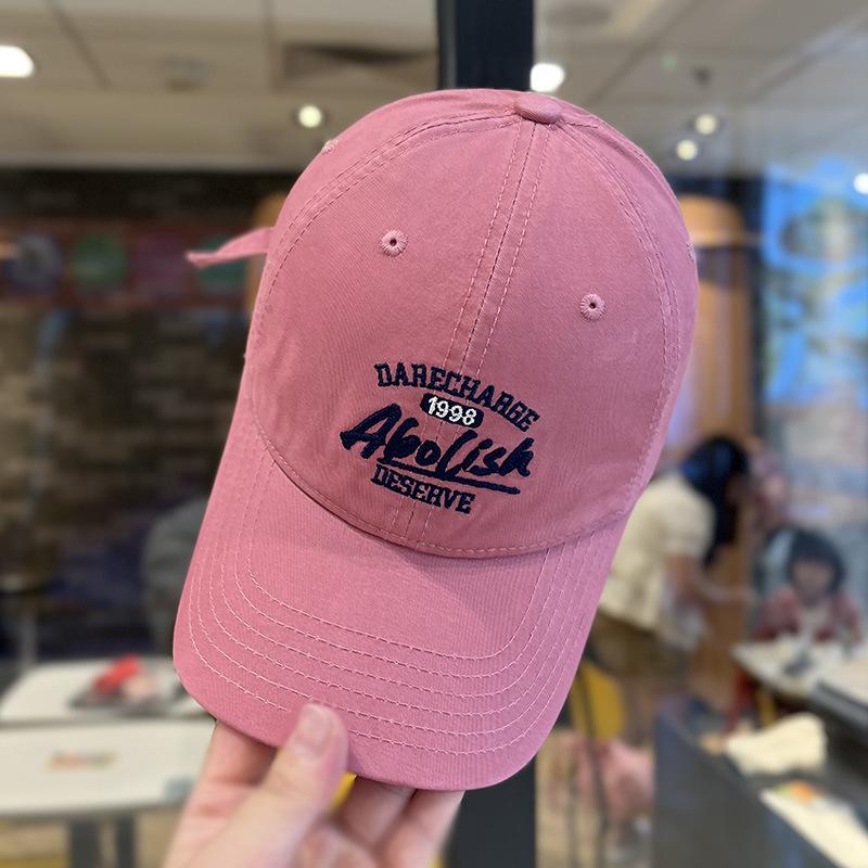 

Модна тривимірна вишивка літера бейсболка дитяча весна та осінь вулиця універсальне обличчя маленька кепка для пари 54-58cm adjustable рожевий