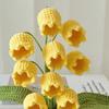 Crocheted Potted Bell Flower Decoration Handmade Knitting Floral Ornament Artificial Hand Woven Flower Home Office Table