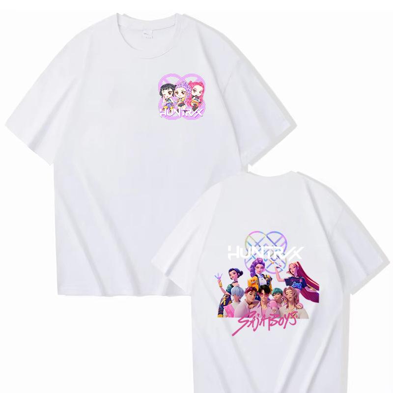 16 Colors Fashion T-shirt Cartoon KPop Demon Hunters Elements Printing Adult Trendy Men's Fashion Casual Plus Size Women's Street Top