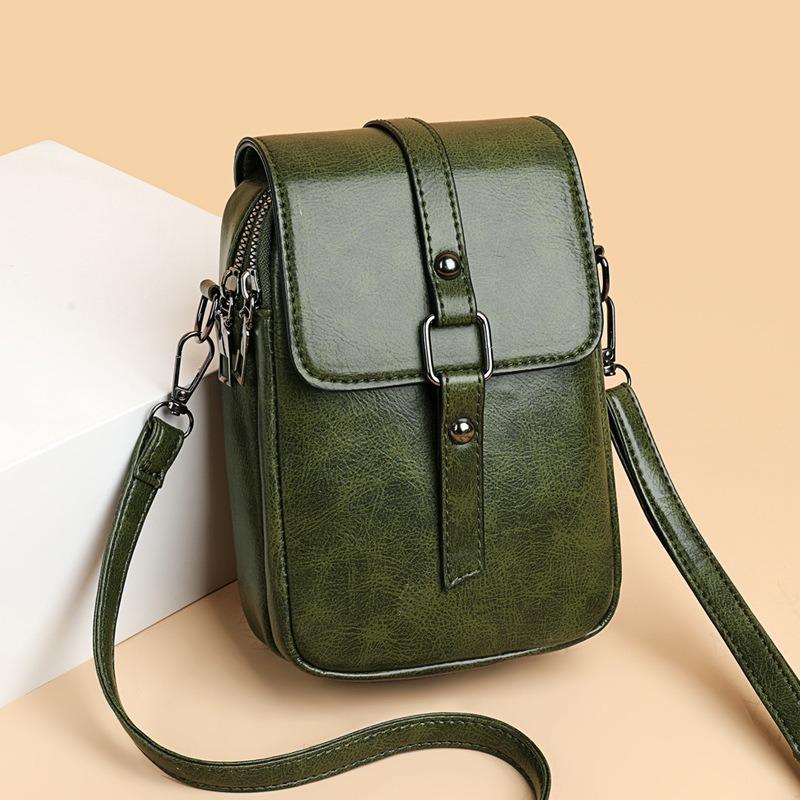 Geöltes Leder Retro Crossbody Handytasche für Damen