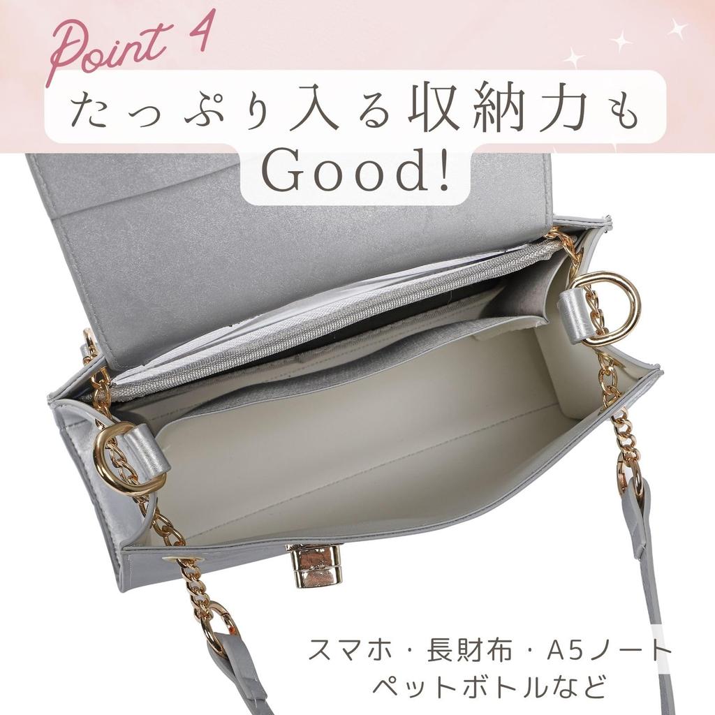 Harujio Ita Bag, Small Mini Ita Bag, Pearl Shoulder Bag, Tote Bag, 2-Way, Stylish, Cute, Otaku Bag, Available in Black, White, and Silver, Ita Bag