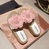 Fashion Medium Heel Flowers Women's Slippers and Ladies Sandals 2025 Trend Designer Luxury Shoes Top Designs Chic Elegant Casual Slides