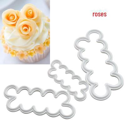 3-Piece Floral Biscuit Fondant Mold Set
