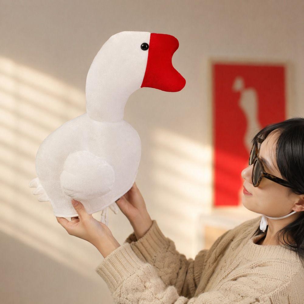 Plush Big Goose Headgear White/Pink Cartoon Goose Hat Festival Halloween Party Hat Cosplay Costume