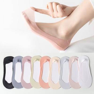Women's Summer Thin Net Eye Shallow Mouth Non Slip with Cotton Bottom Ice Silk Invisible Socks