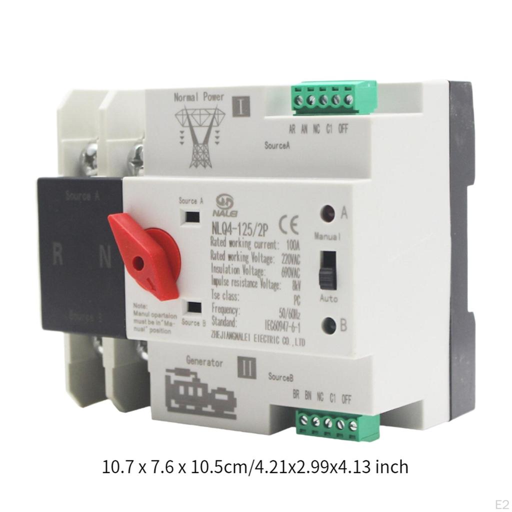 100A Doppel Power Automatische Transfer Schalter Robust Zuverlässig Leicht Installieren Schnelle Schalt