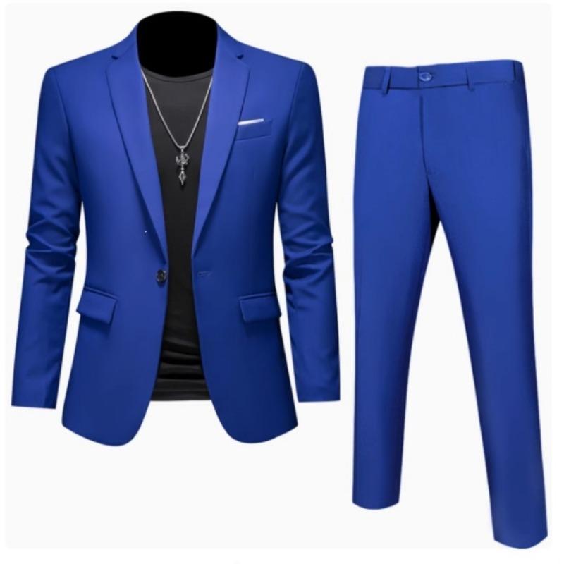 Mens White 2 Piece Slim Fit Suit Blazer And Pants Set
