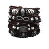 Hot Sale Skull 8 Alloy Accessories Five-piece Cowhide Bracelet, Jewelry