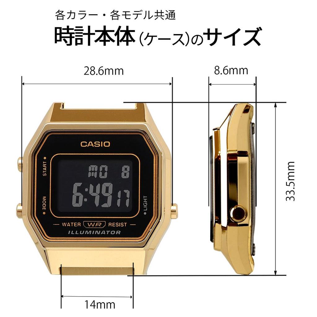 Zegarek cyfrowy CASIO Seria Vintage Ośmiokątna Tarcza Czarno-Złoty Odwrócony Wyświetlacz LCD Model Zagraniczny [Casio] LA680WGA-1B Damski